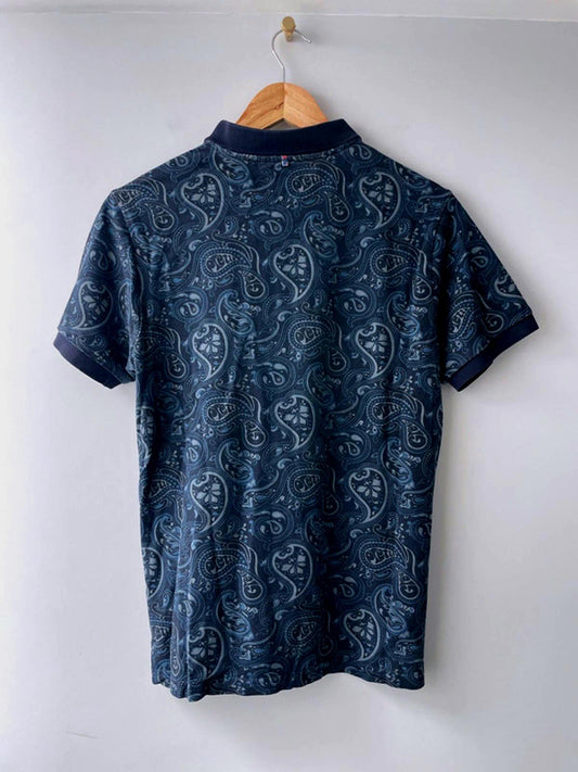Men’s Pretty Green Tonal Wonderwall Paisley Print Polo Top - Medium - 1724