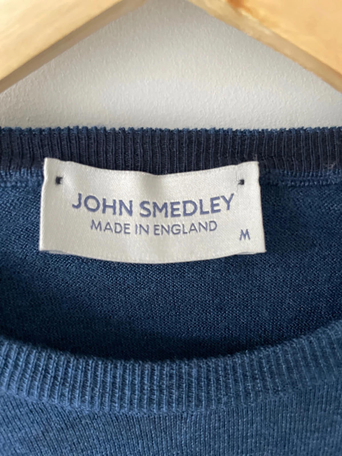 Men’s John Smedley 100% Wool Crew Neck Jumper In Navy Blue - Medium - 2304