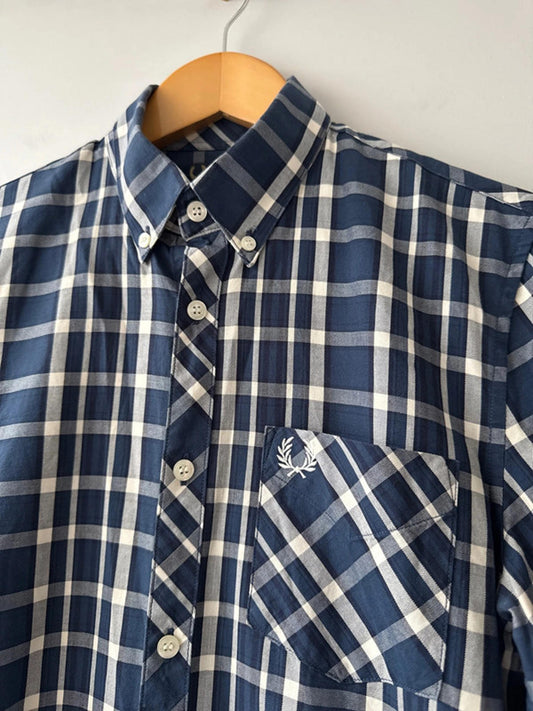 Men’s Fred Perry Check Oxford Shirt With Chest Pocket - Small - 0884