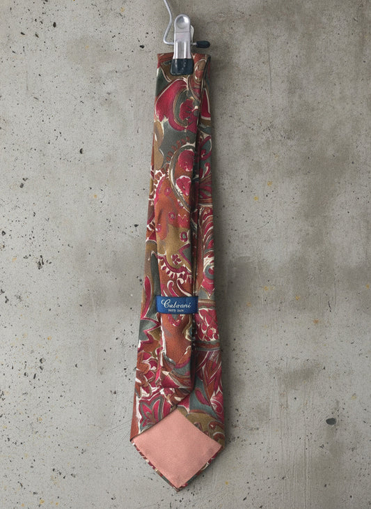 Unisex Calvani Pure 100% SilkTie With Classic Floral Pattern - 3842