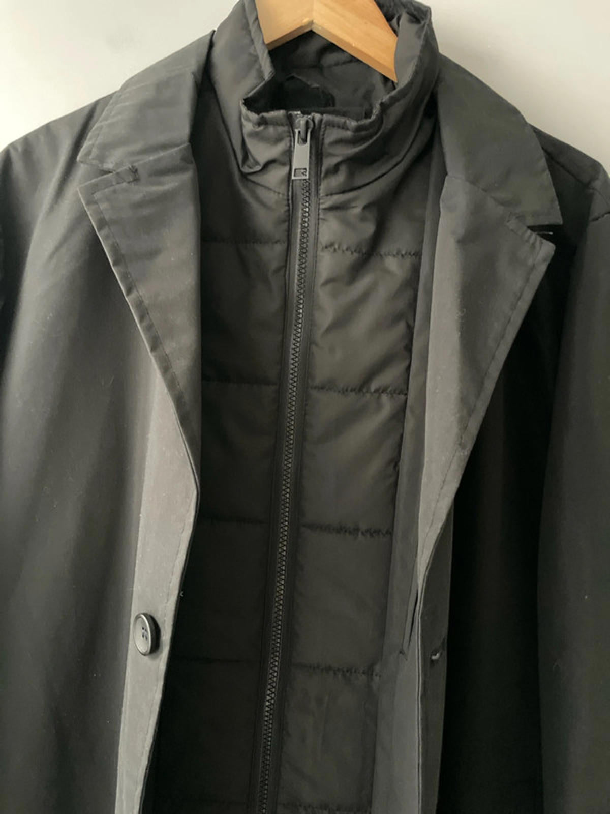 Men’s Brave Soul Trench Jacket Coat In Black - Medium - 2392