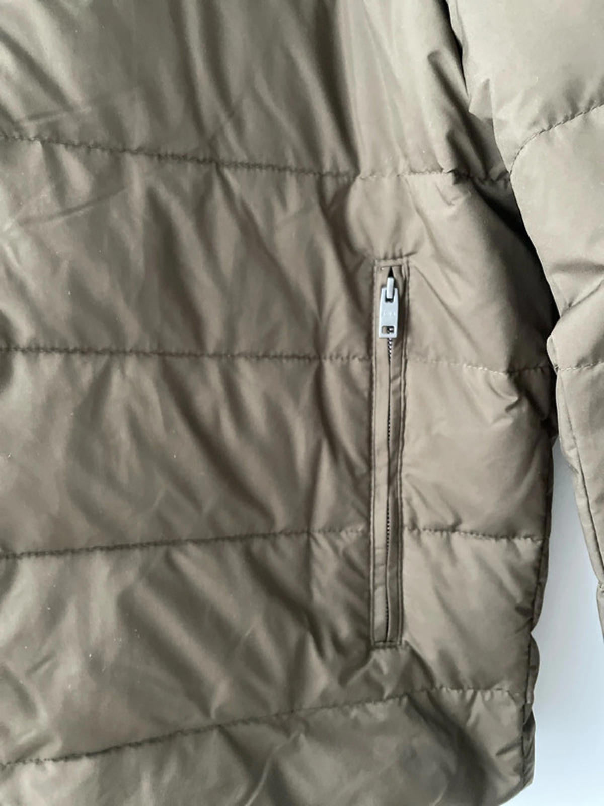 Mens Mango Gorry Hooded Padded Puffer Jacket In Khaki - Medium - 2373
