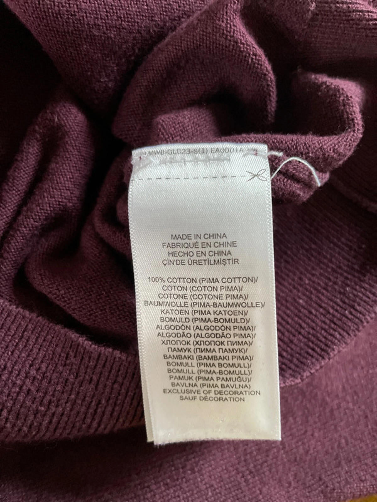 Men’s Ralph Lauren Long Sleeve Crew Neck Jumper In Burgundy - XSmall- 2060