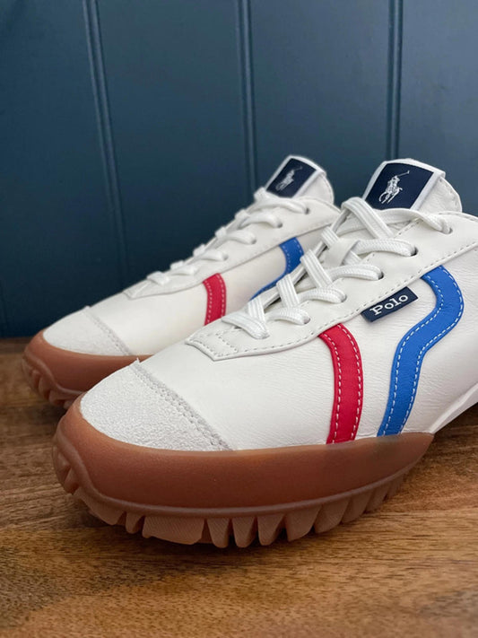 Women’s Ralph Lauren White Chunky Nappa Leather Ballerina Style Trainers in White - UK4 - 2893