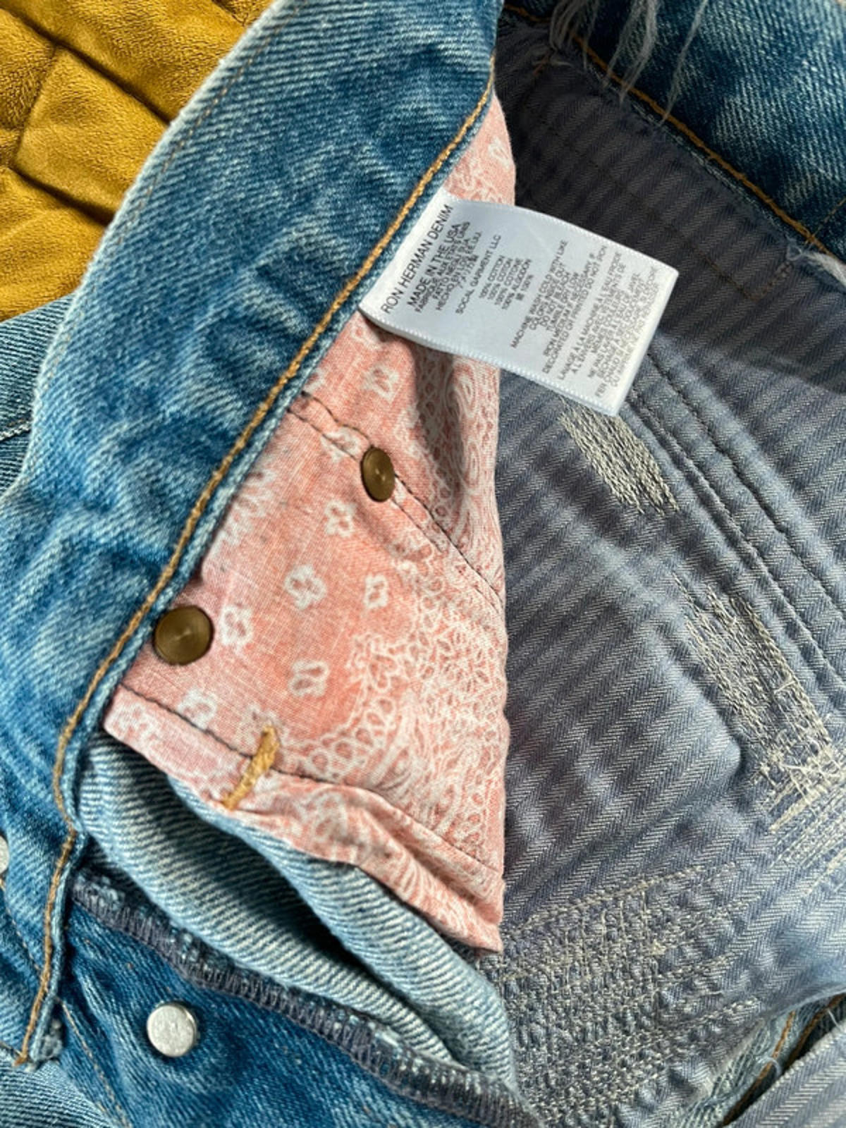 Men’s Ron Herman Denim rip and repair effect jeans - W31 / L33