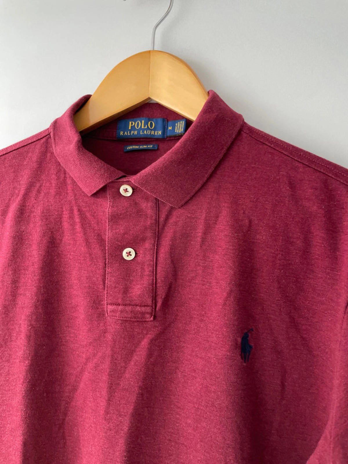 Men’s Ralph Lauren Slim Fit Polo Top In Burgundy - Medium