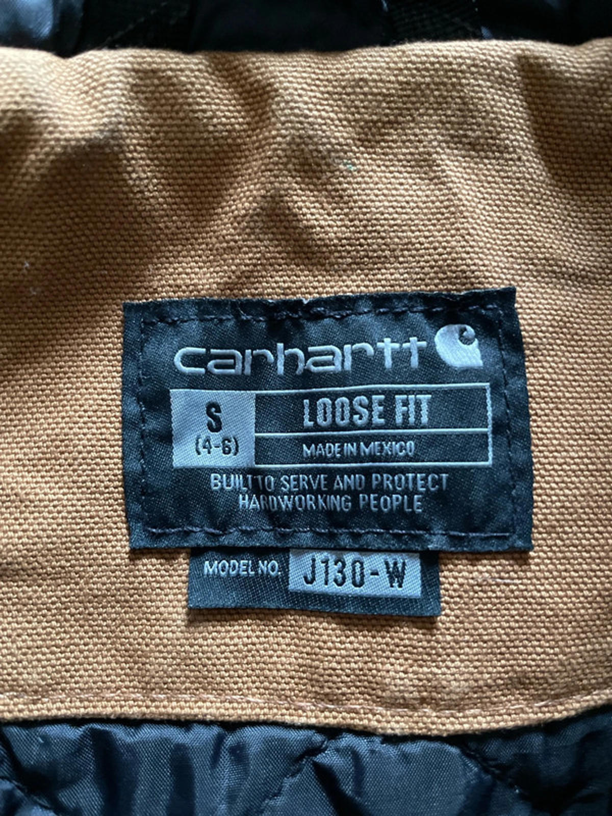 Men’s Carhartt Premium Padded Hooded Jacket In Tan - Small - 2388