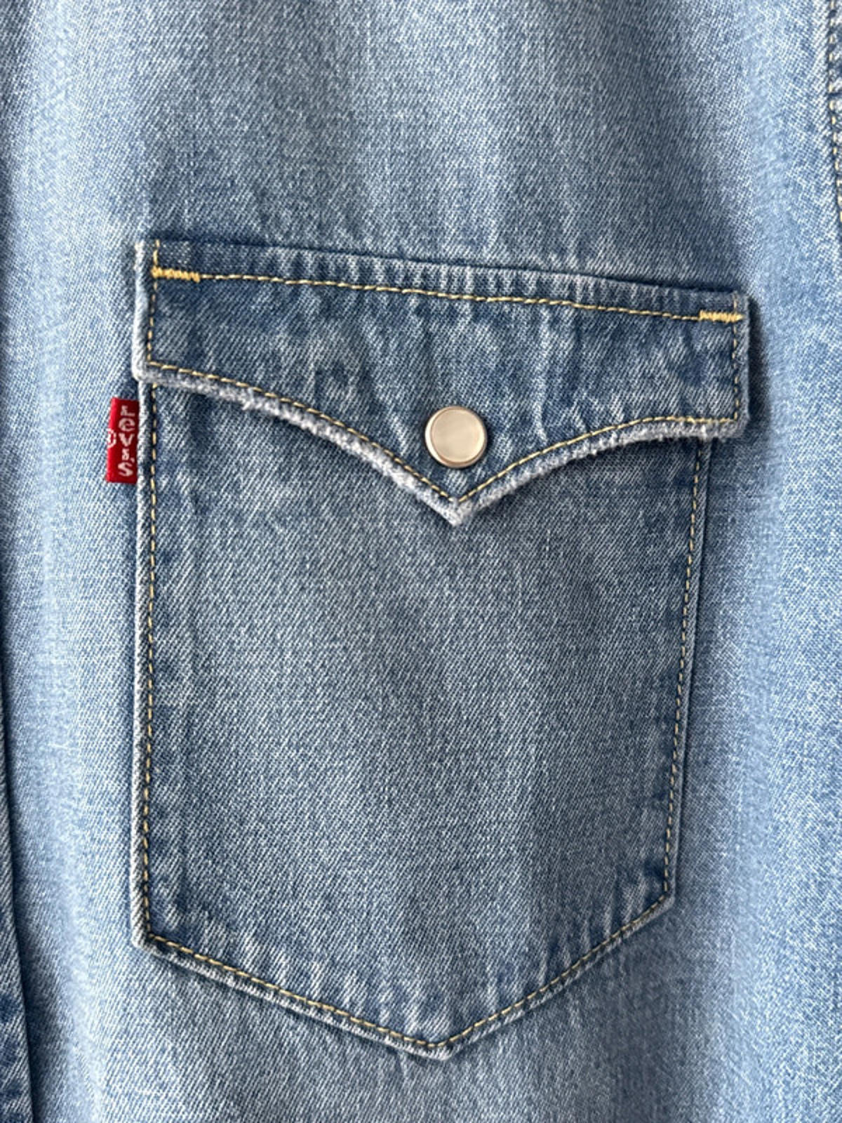 Men’s Levi’s Washed Western Denim Chambray Shirt - Medium - 1969