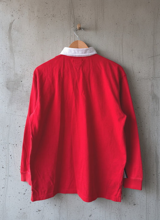 Men’s Tommy Hilfiger Classic Rugby Polo Top In Red - Xlarge - 3469