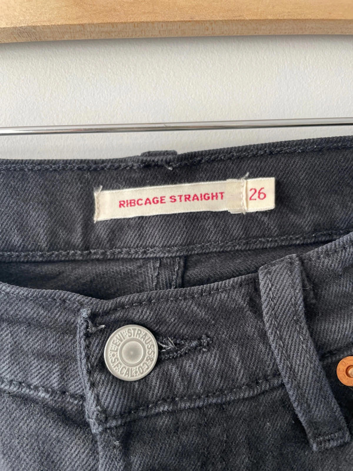 Women’s Levi’s Ribcage Straight High Waisted Fit Black Jeans - W26/L27 -1848