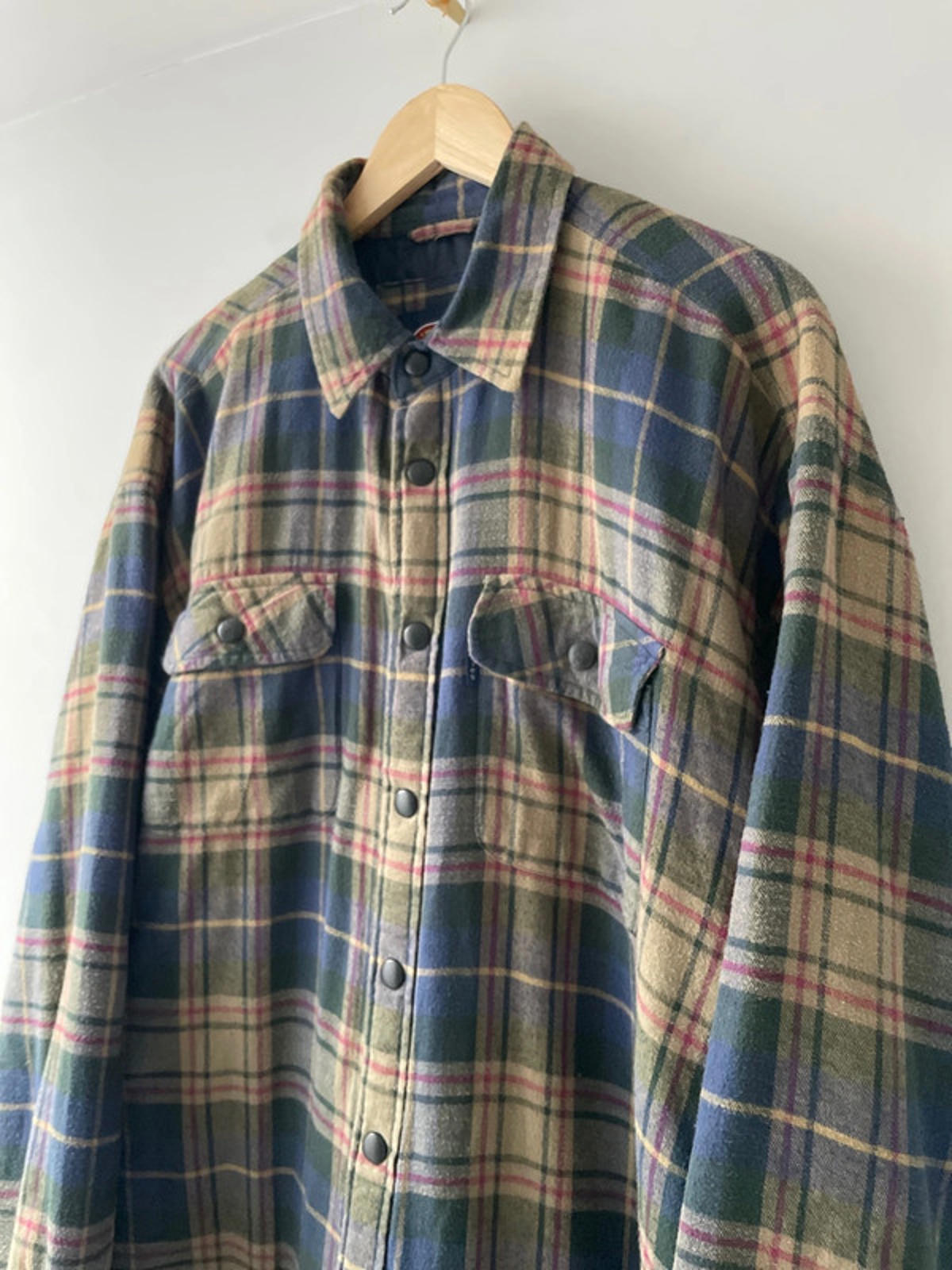 Men’s Dickies Relaxed Padded Flannel Check Work Shirt In Navy/Brown - XLarge - 2379