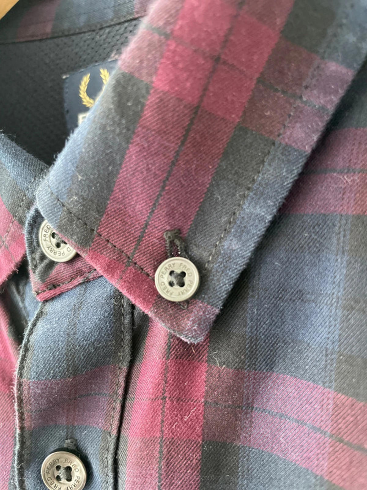 Men’s Fred Perry Premium Long Sleeve Check Shirt - Large - 1581