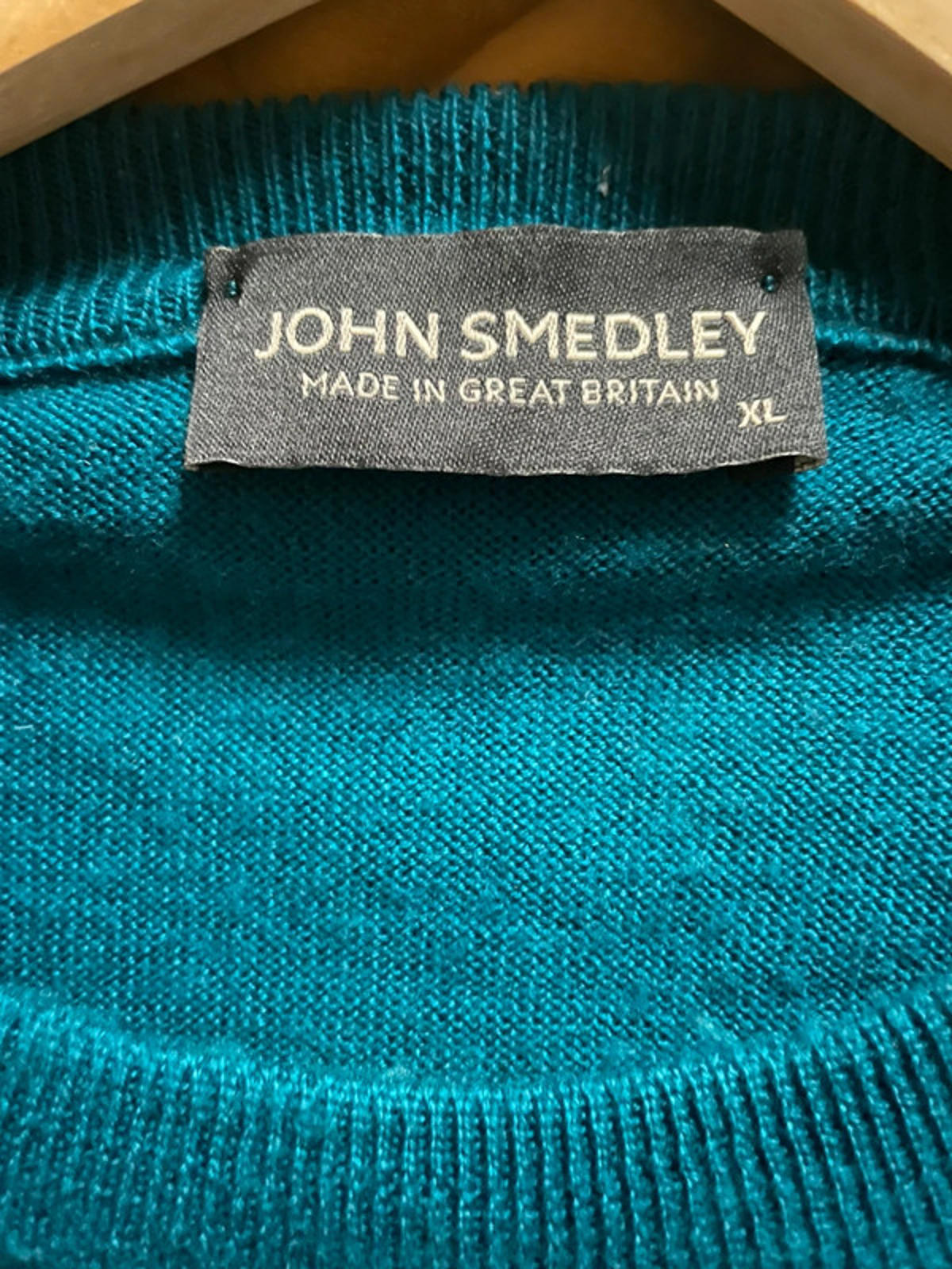 Men’s John Smedley 100% Merino Wool Crew Neck Jumper In Turquoise - XLarge - 2050