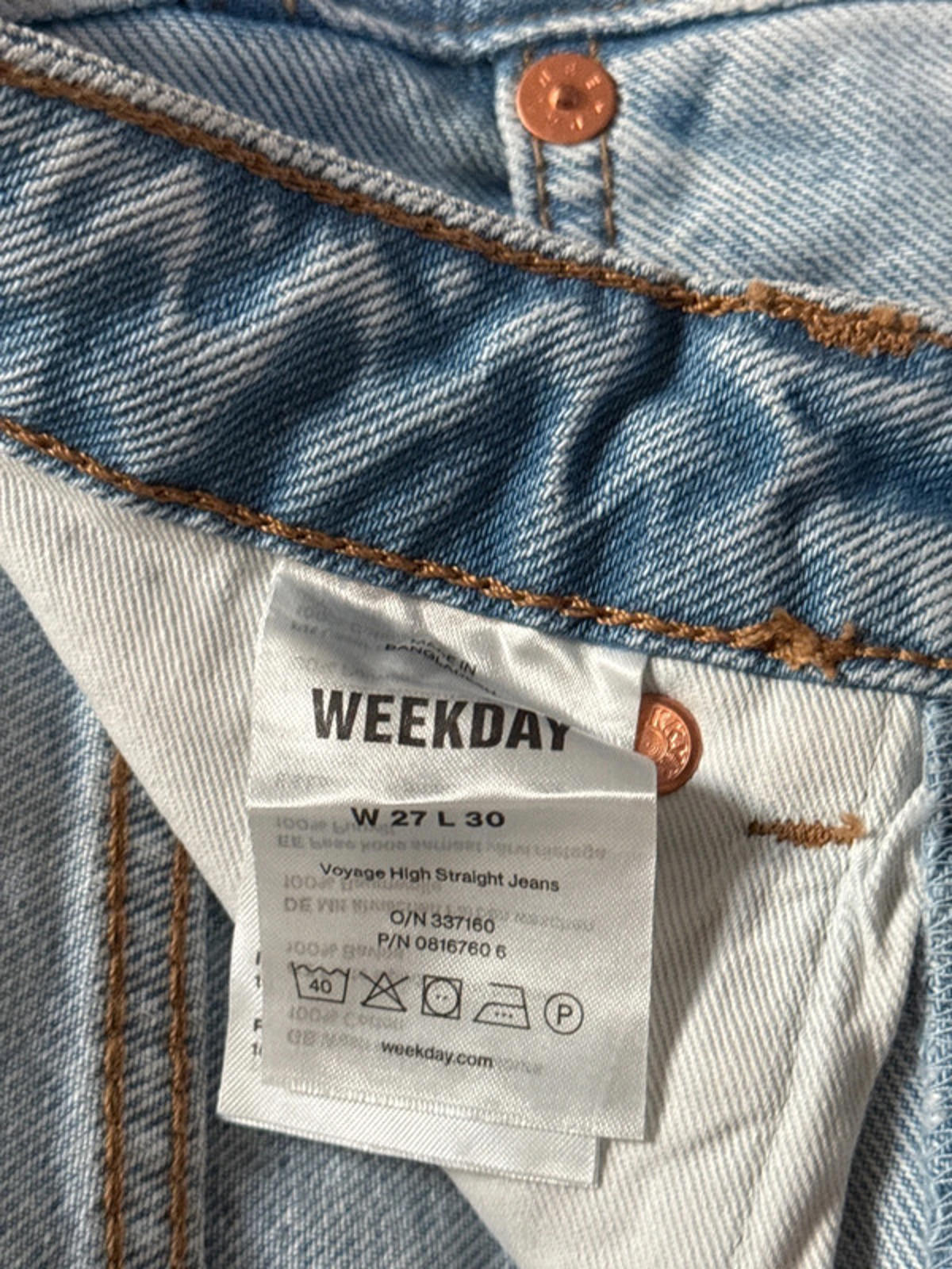 Women’s Weekday High Waist Voyage Fit Jeans - W27/L30 - 0635