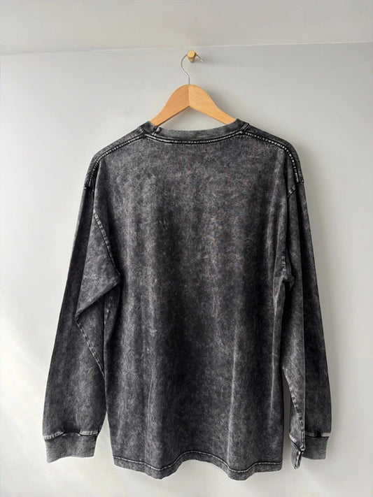 Men’s XLarge Oversized Fit Acid Wash T-shirt In Black - Mediim - 3202