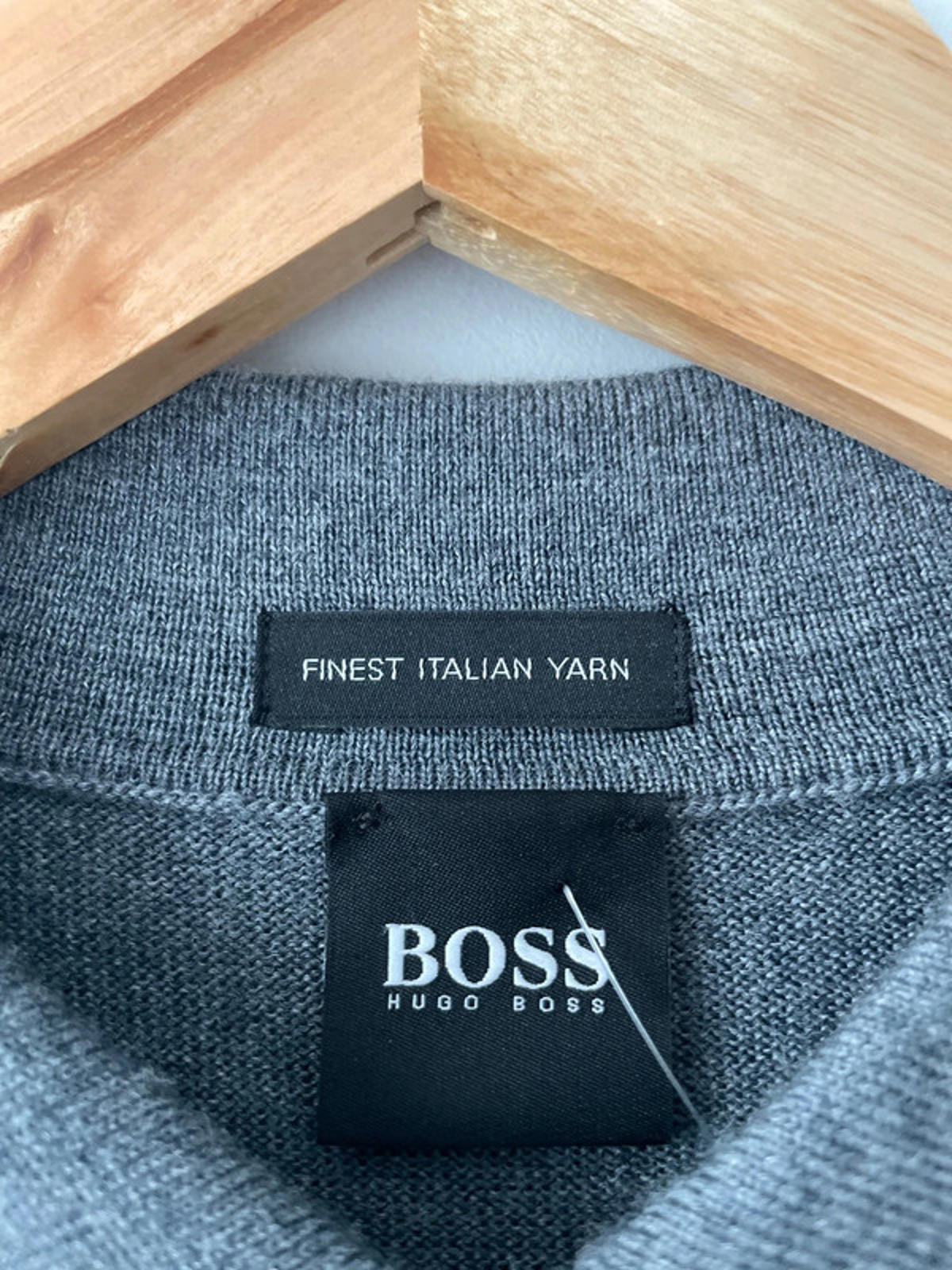 Men’s Hugo Boss Slim Fit Long Sleeve 100% Merino Wool Knitted Polo Top - Medium - 2016