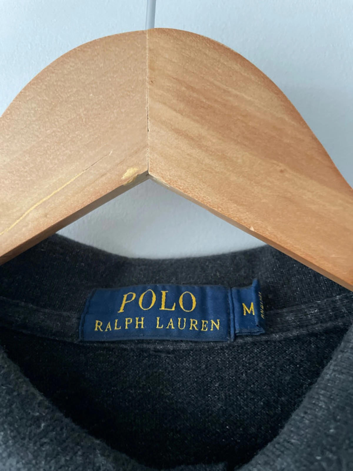 Men’s Ralph Lauren Premium Long Sleeve Polo In Grey - Medium - 2405