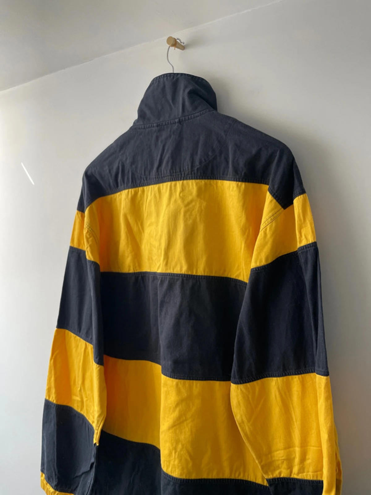 Men’s Gant Oversized Pullover 1/4 Zip Stripped Jacket In Navy/Blue - XLarge - 2214