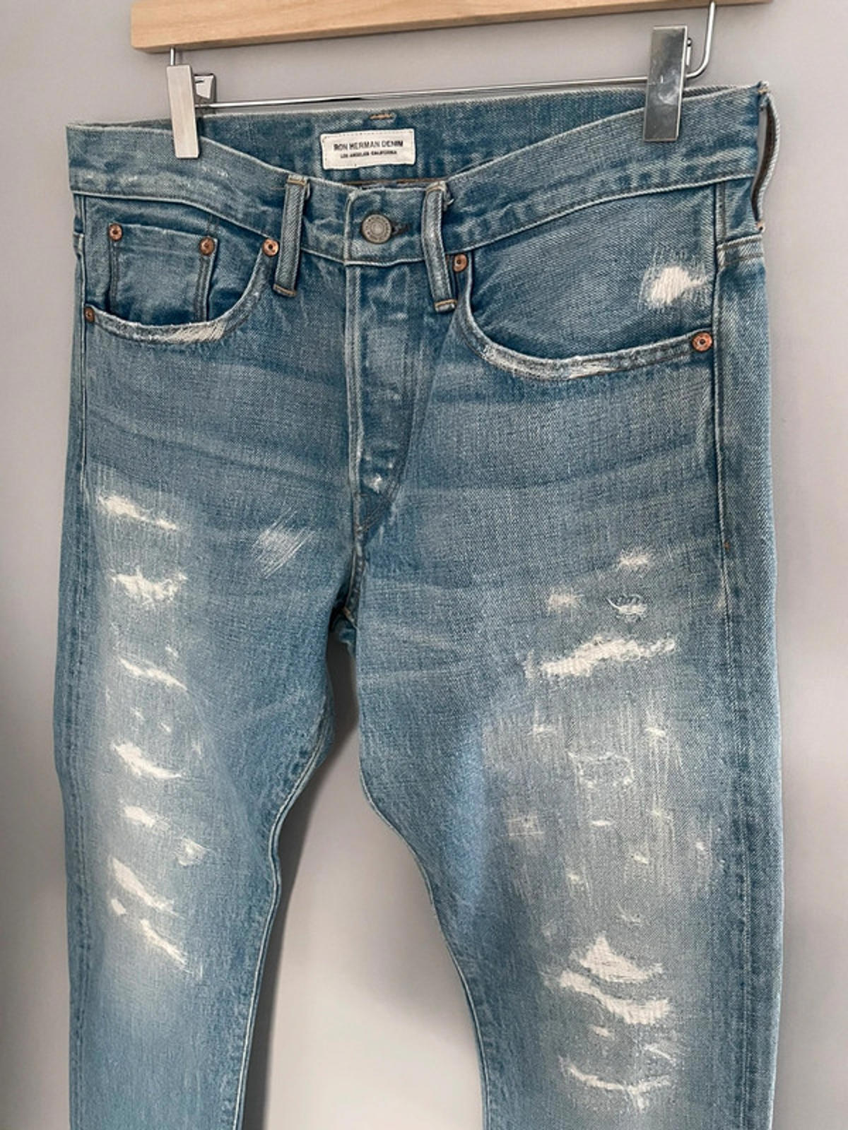 Men’s Ron Herman Denim rip and repair effect jeans - W31 / L33