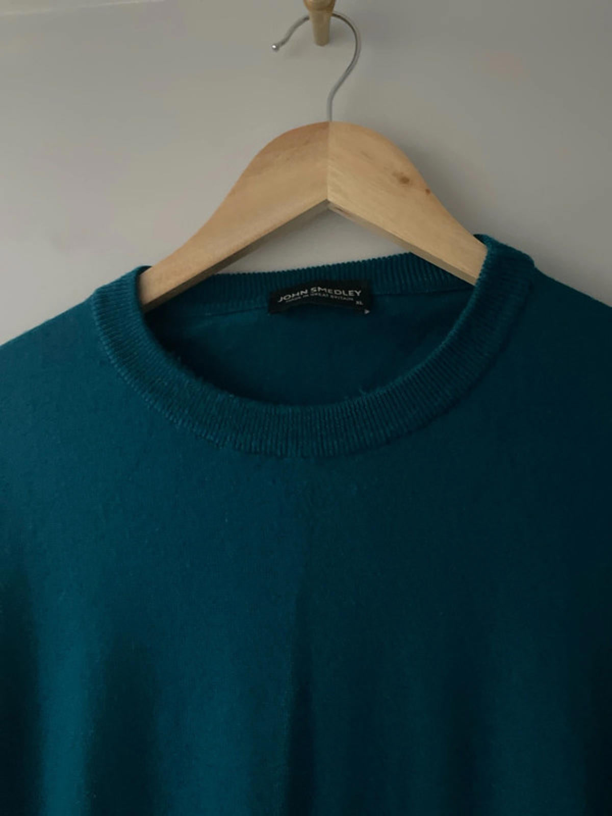 Men’s John Smedley 100% Merino Wool Crew Neck Jumper In Turquoise - XLarge - 2050