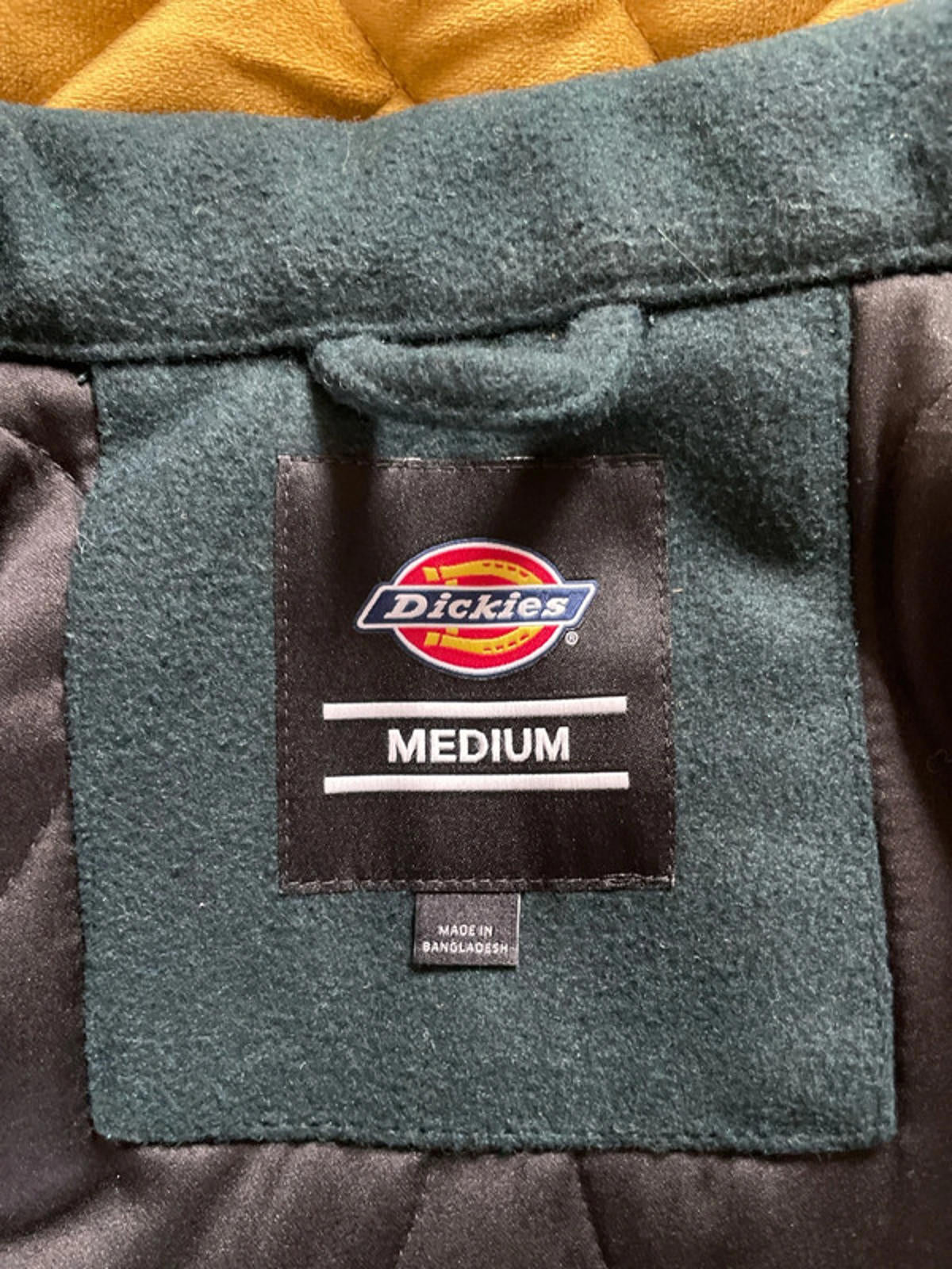 Men’s Dickies Union Springs Varsity Jacket Recycled Wool In Dark Green - Medium - 2372