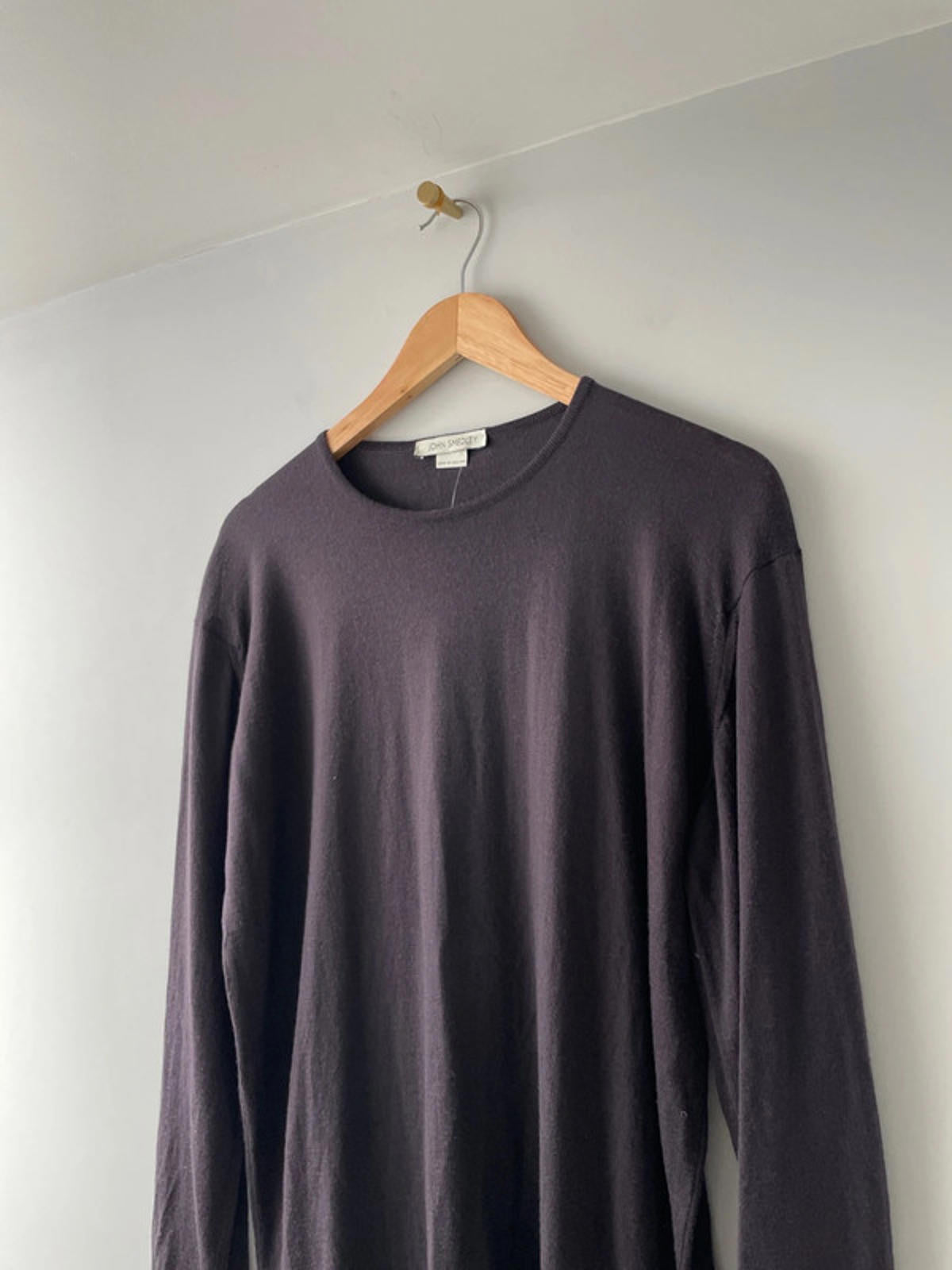 Men’s John Smedley 100% Merino Wool Crew Neck Jumper In Purple - Large - 2063