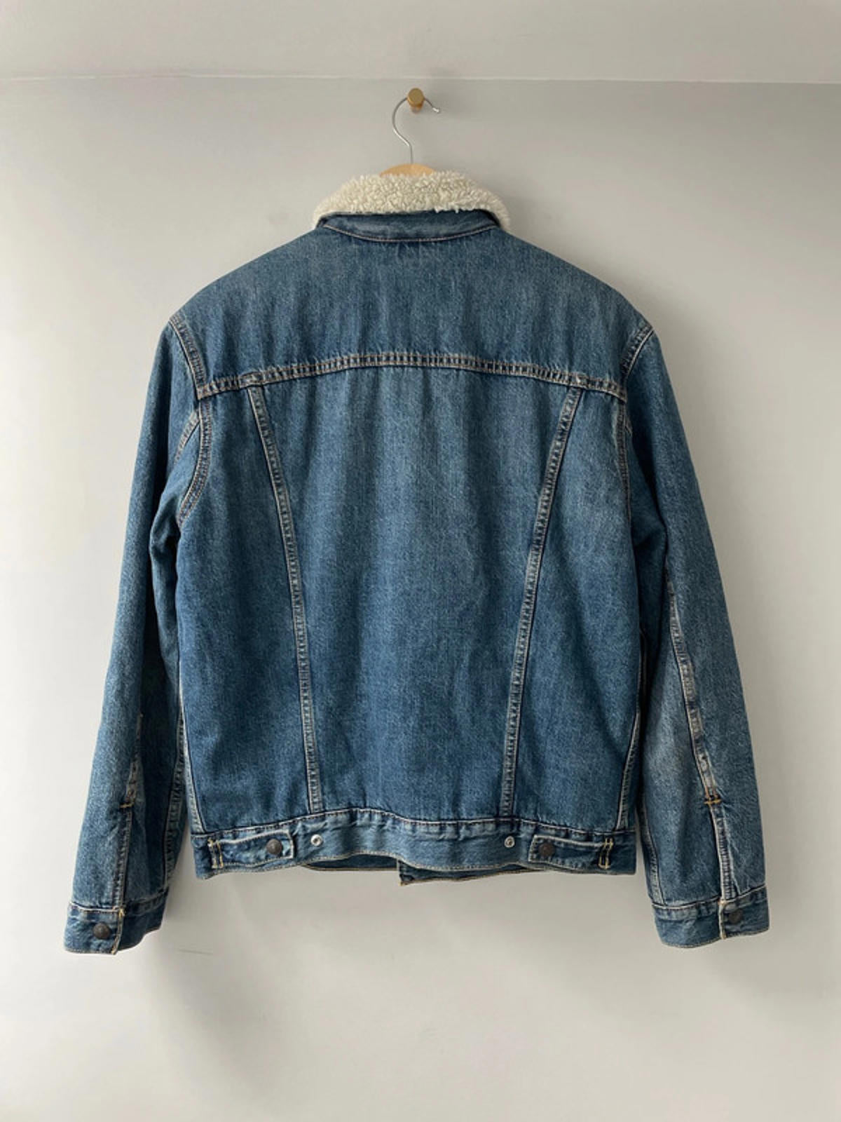Men's Levi's Denim Trucker Jacket Coat With Borg Lining In Blue - Medium - 2330