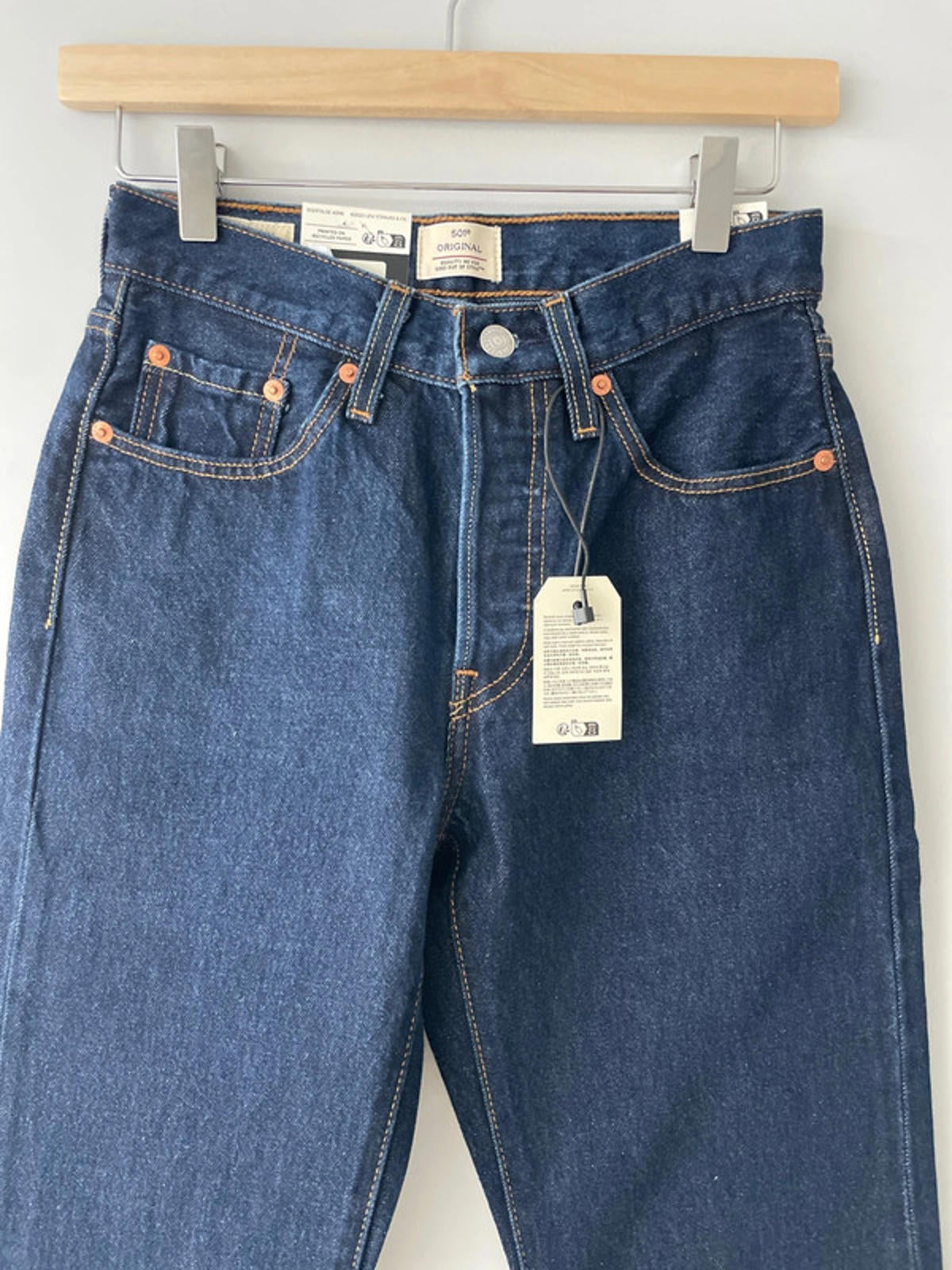Women’s Levi’s 501 Original High Waisted Fit Jeans In Navy - W24/L30 - 2349