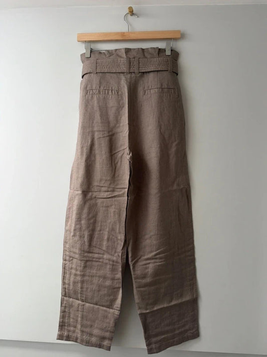 Women’s & Other Stories linen tie front paperbag style trousers - Uk4 - 3369