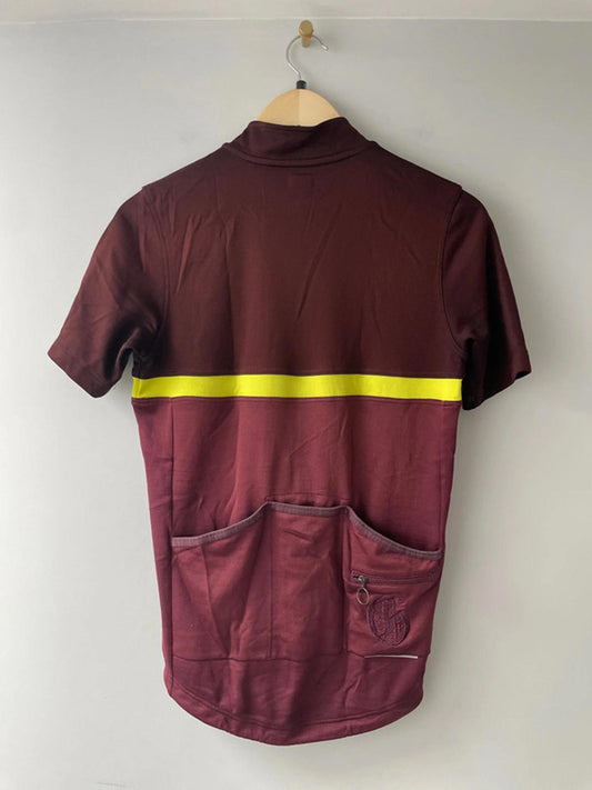 Men’s Rapha Club Merino Wool Cycling Jersey Top In Burgundy - Small - 2317