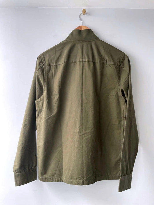 Men’s Fred Perry Zip Through Bomber Jacket Coat In Khaki - Small - 2057