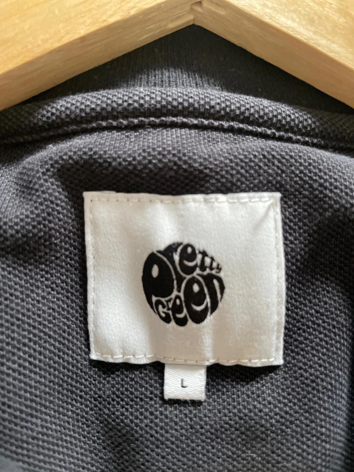 Men’s Pretty Green Double Tipped Black Polo Top - Large - 1722