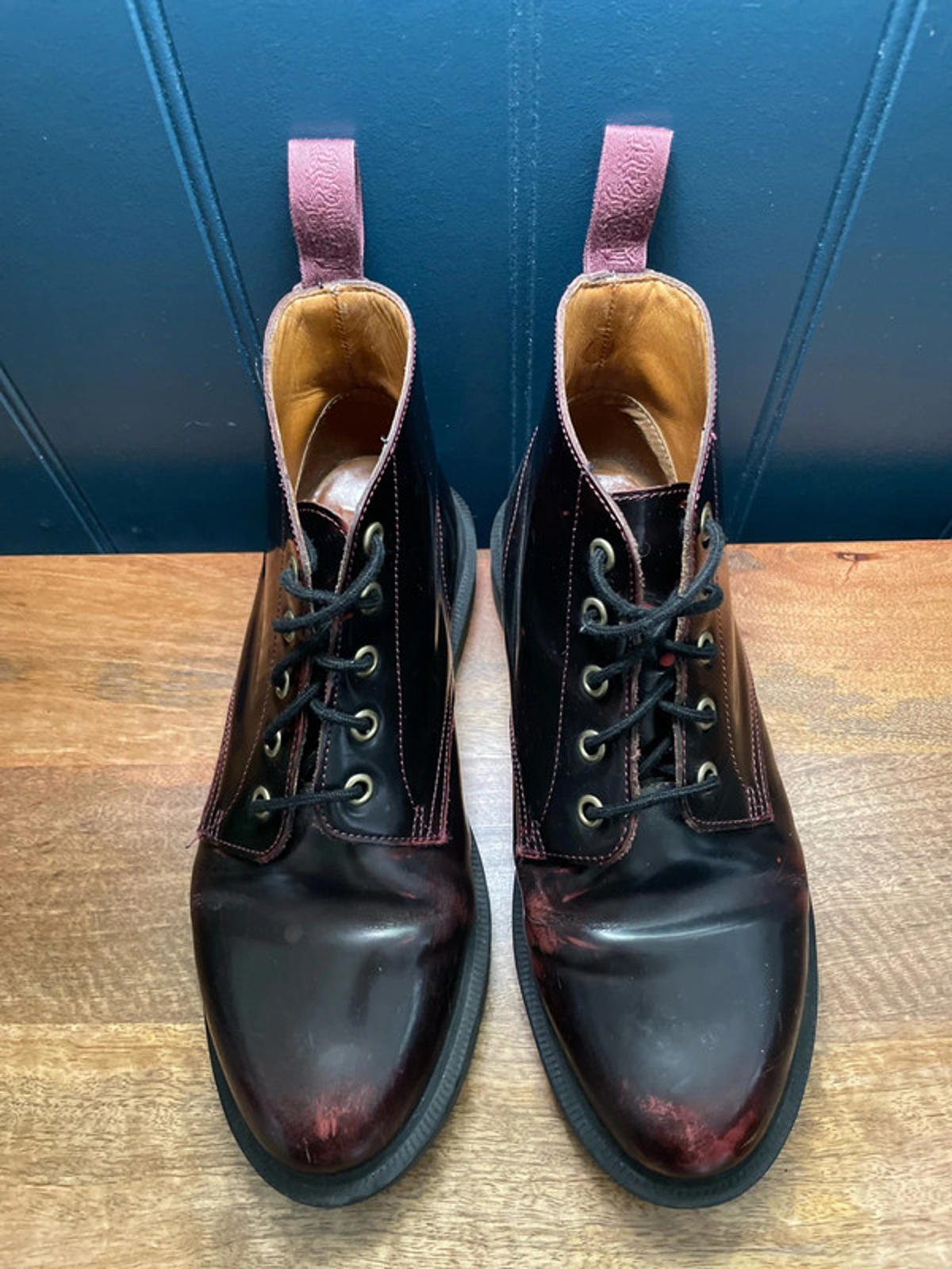 Women’s Dr Martens Arcadia Leather Lace Up Boots In Cherry Red - UK6 - 2156