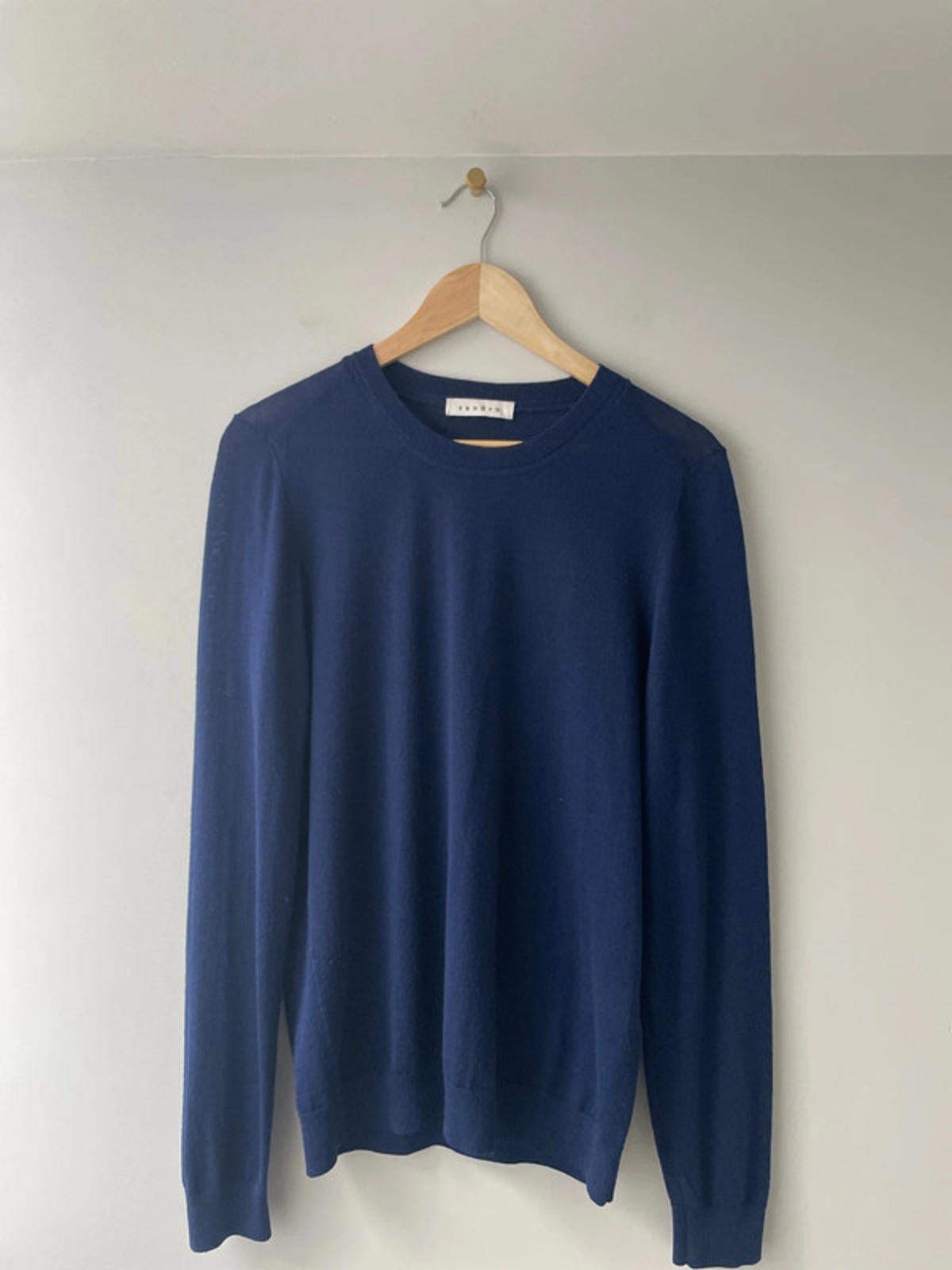 Men’s Sandro Premium Long Sleeve Crew Neck Jumper In Navy - Medium - 1904