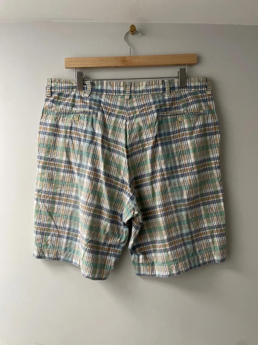 Men’s Ralph Lauren Check Shorts in Green/Blue - W34/L9 - 3144