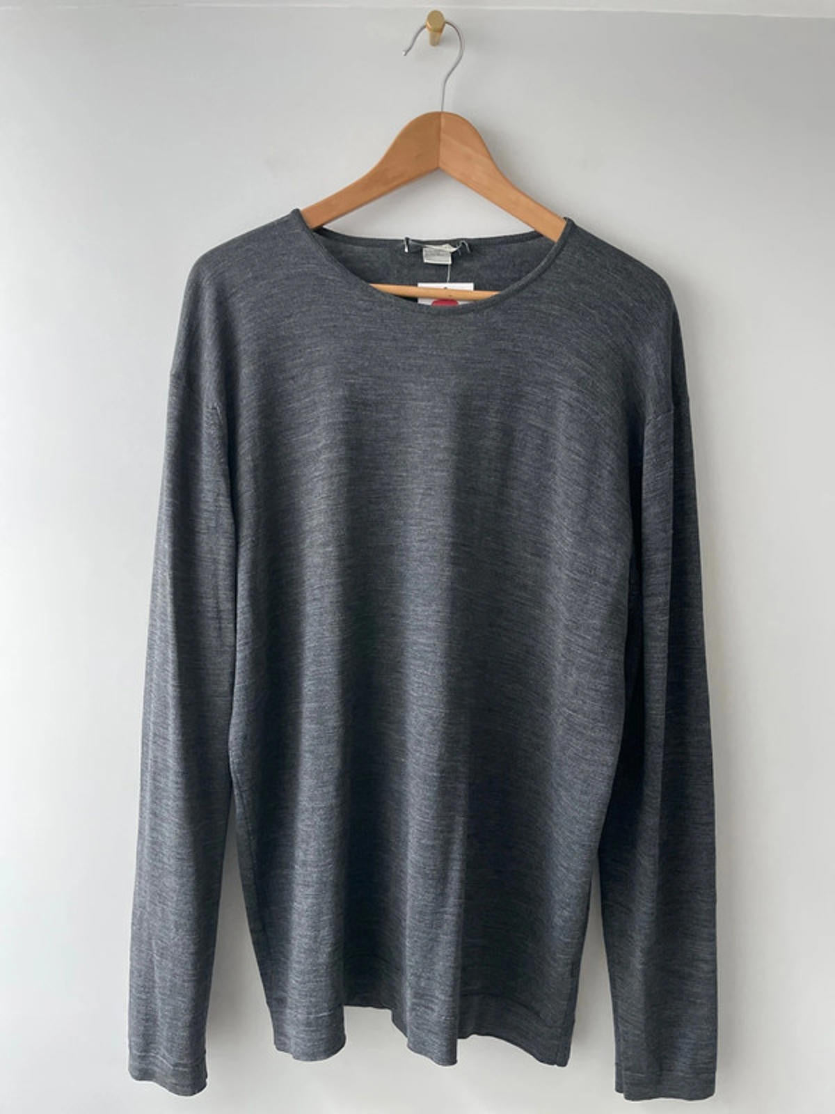 Men’s John Smedley 100% Merino Wool Crew Neck Jumper In Grey - XLarge - 2061