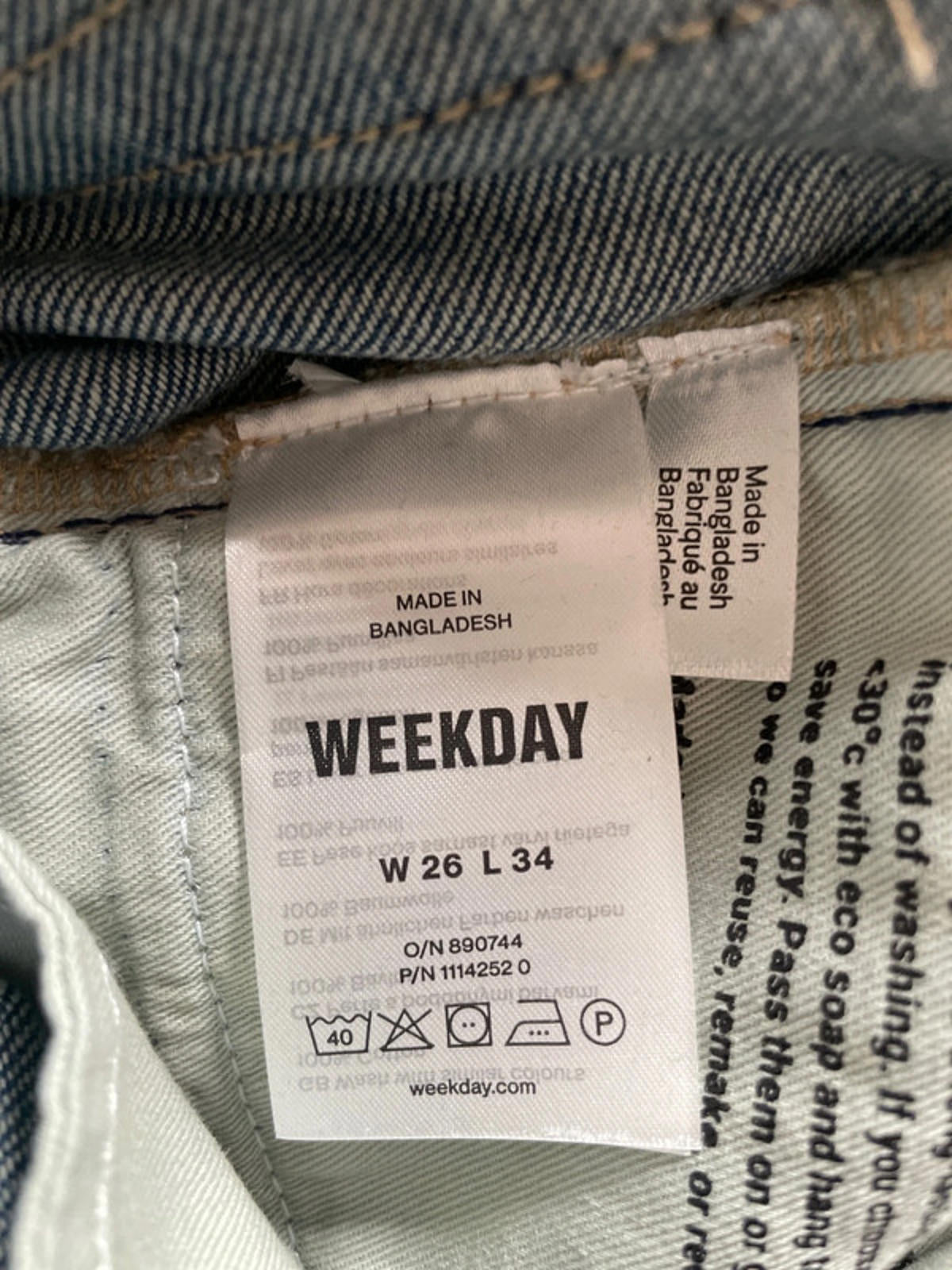 Women’s Weekday Astro Loose Baggy Fit Jeans In Blue - W26/L34 - 2436