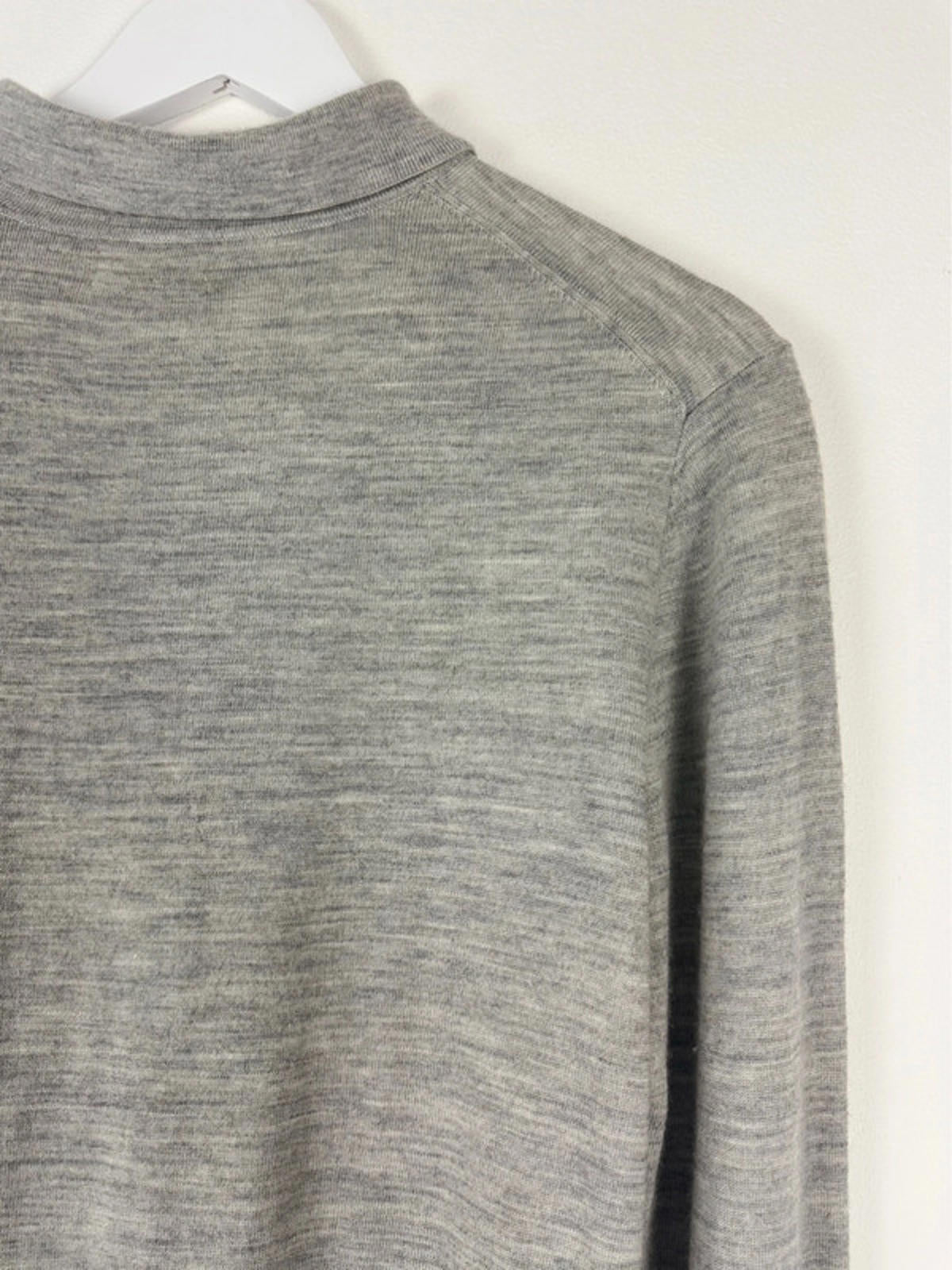 Men’s Reiss Premium 100% Wool Long Sleeve Polo Shirt Top - Large -1444