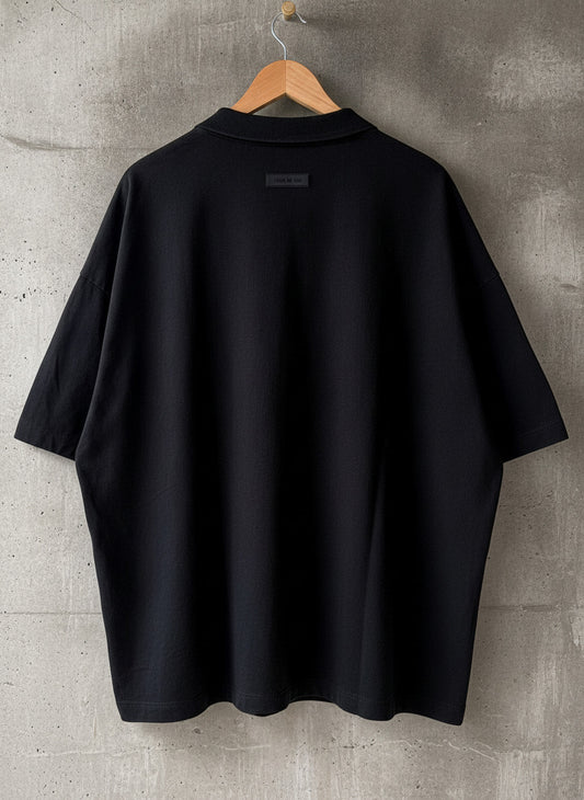 Mens Fear of God Essentials Black Oversized Fit Crew Neck T-Shirt - Large - 3515