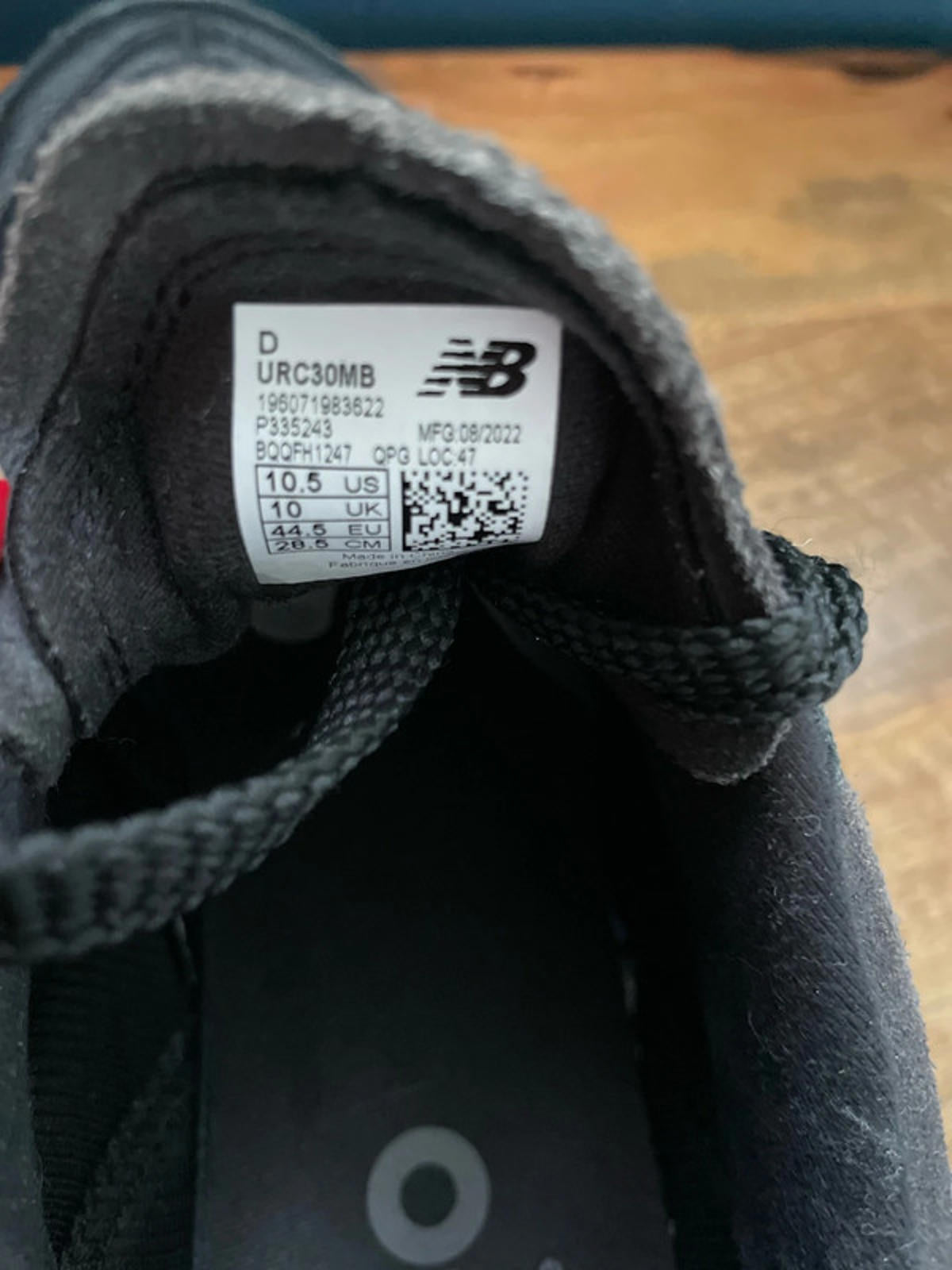 Men’s New Balance RC30 Black Magnet Trainers with Gum Sole - UK10 - 1625