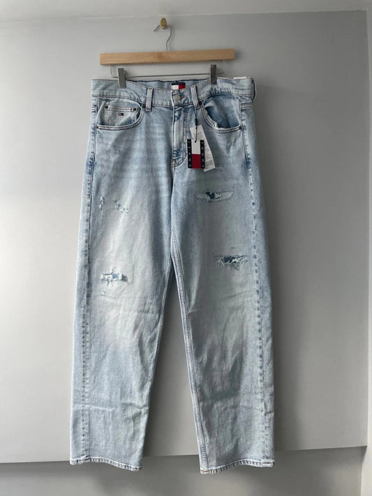 Men’s Tommy Hilfiger Jamie Loose Fit Ripped Effect Jeans In Blue - W32/L32 - 2524