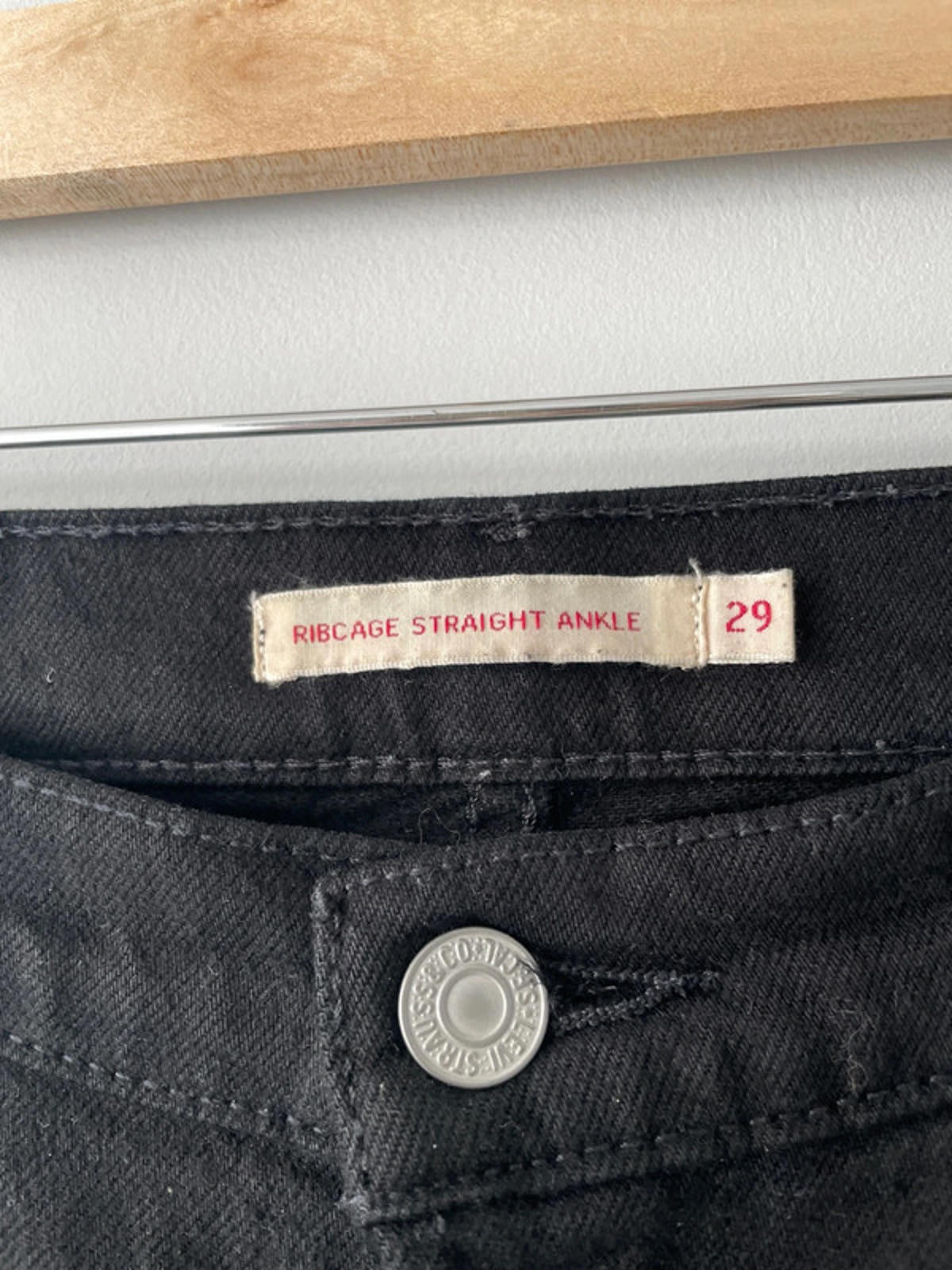 Women’s Levi’s Ribcage Straight Ankle High Waisted Fit Black Jeans - W29/L29 -1847