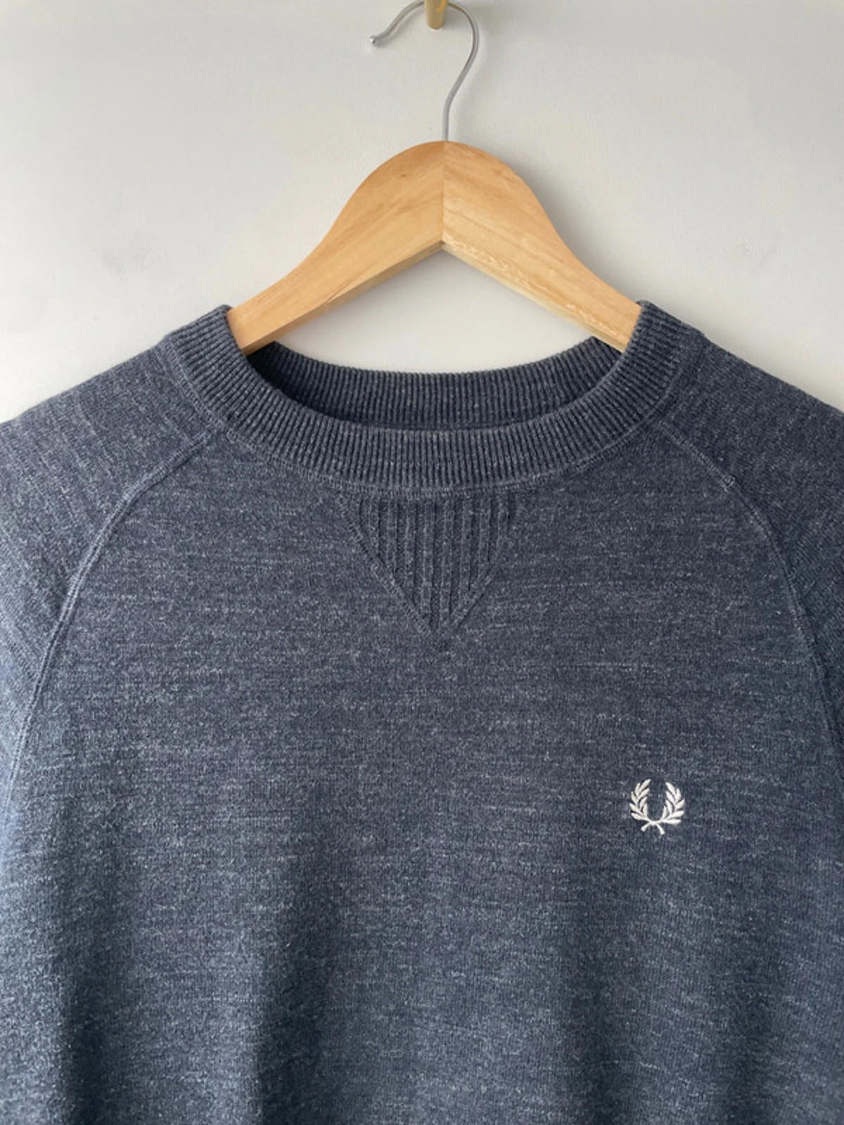 Men’s Fred Perry Long Sleeve Crew Neck Jumper In Grey - Small - 2064