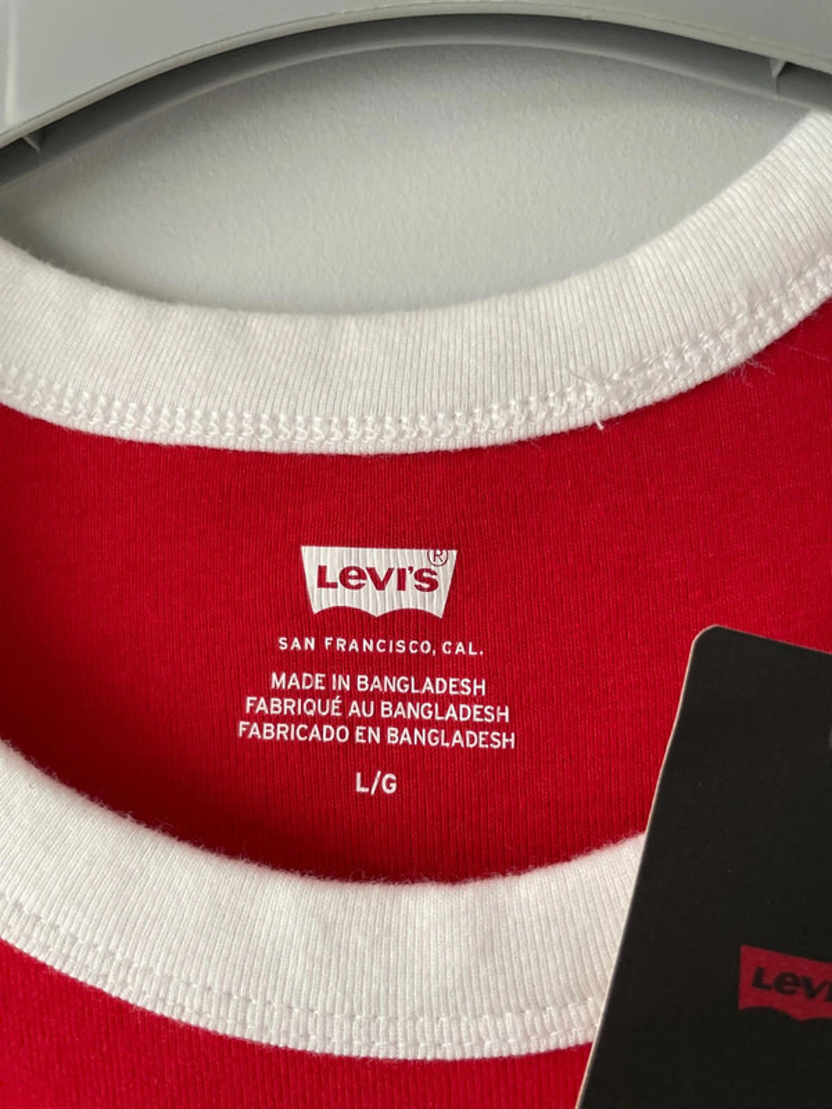 Women’s Levi’s Short Sleeve Slim Fit Mini Ringer T-shirt - Large - 1885