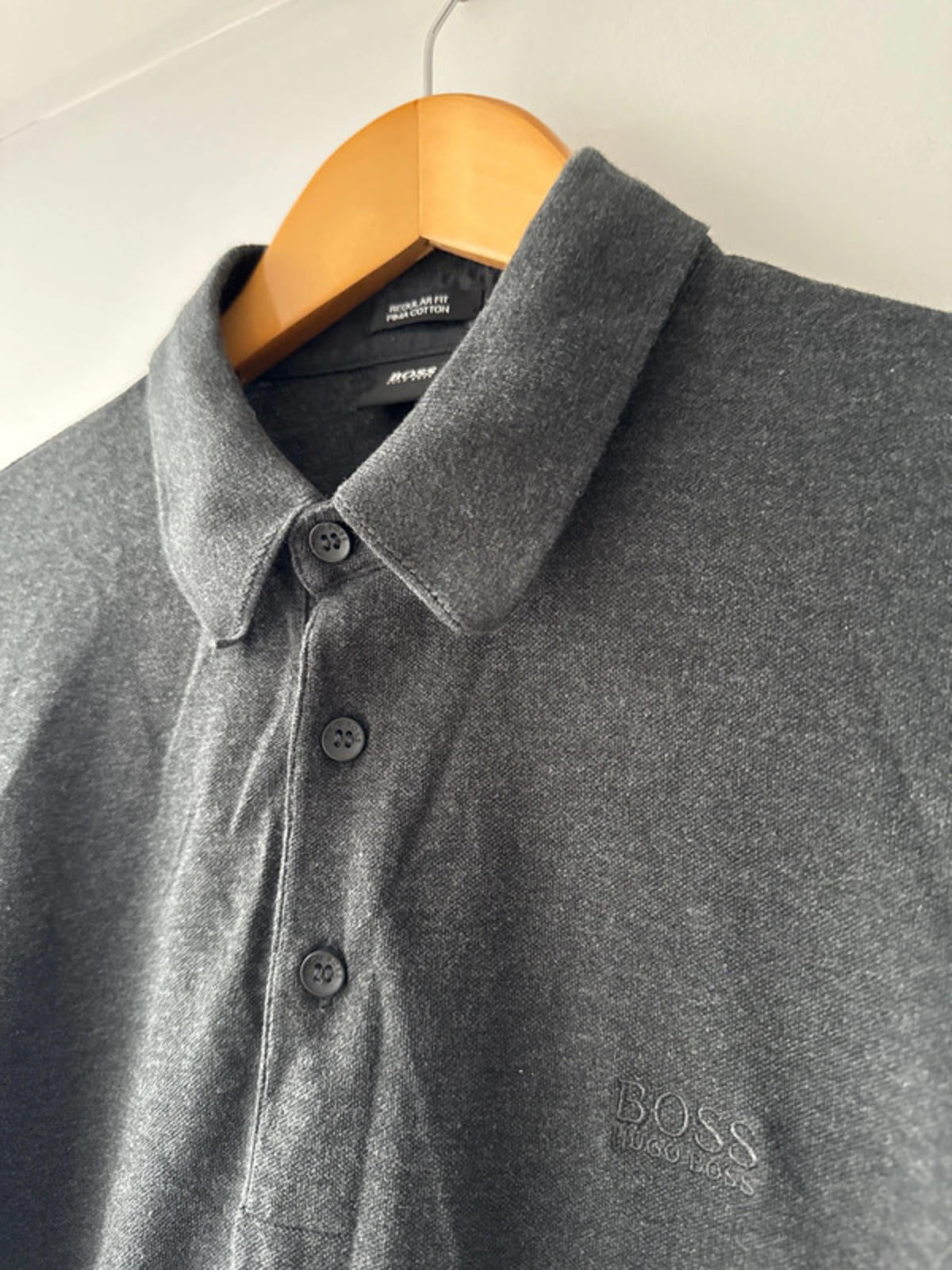 Men’s Hugo Boss Premium Pima Cotton Long Sleeve Polo Top - Medium - 0325