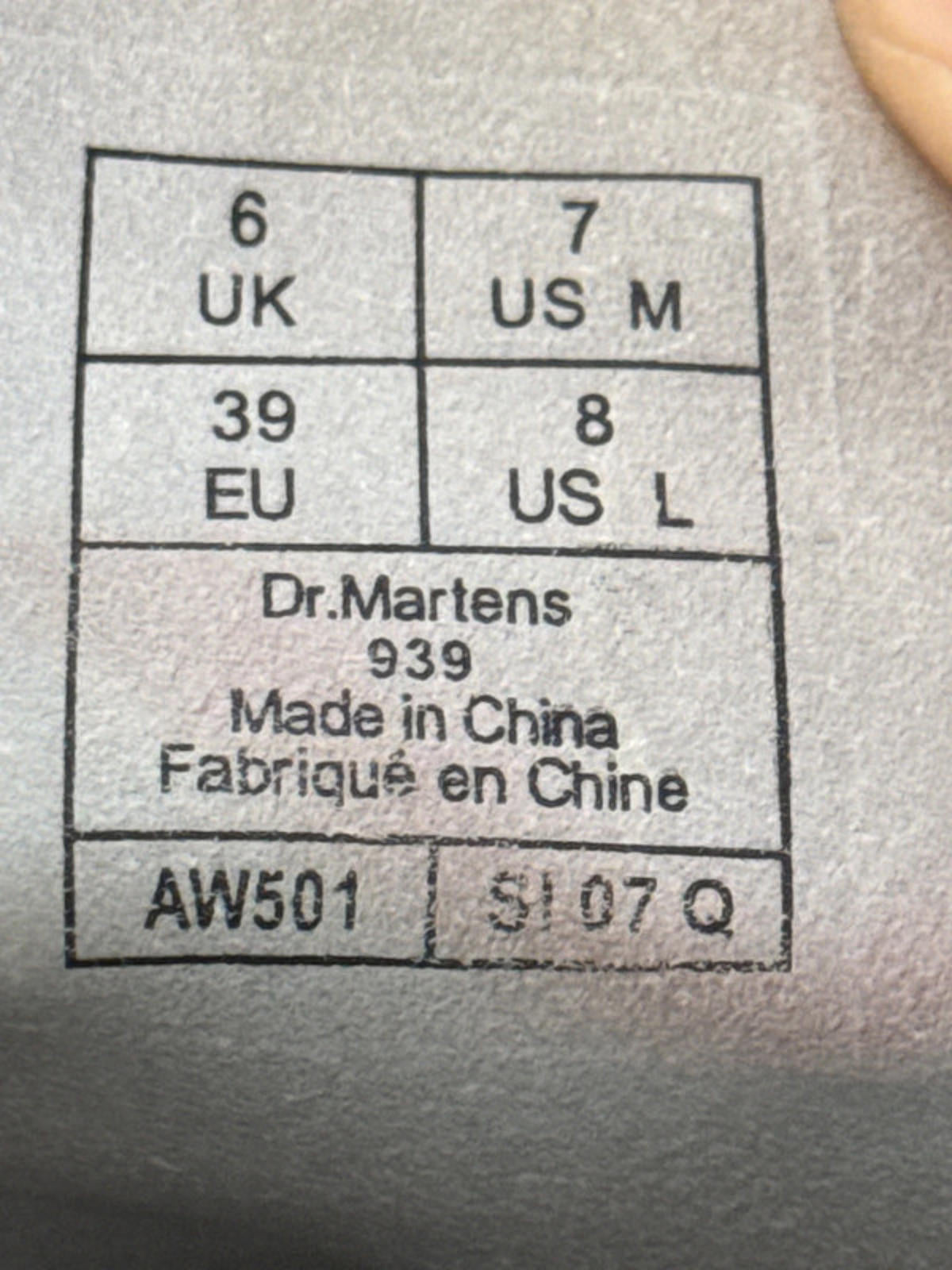 Women’s Dr Martens 939 Premium Leather Lace Up Boots In White/Black - Uk6 - 0784