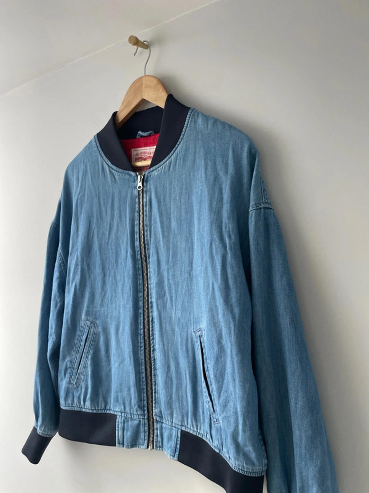 Men’s Levi’s Vintage Sky Blue Denim Bomber Jacket - Medium - 2035