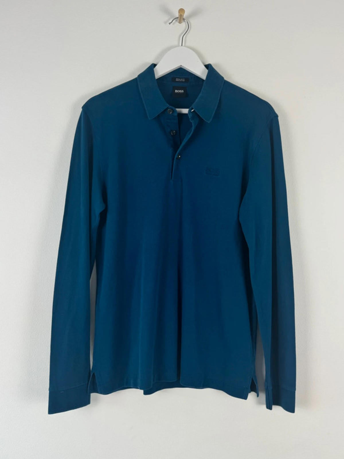 Men’s Hugo Boss Regular Fit Pima Cotton Long Sleeve Polo Shirt Top - Medium -1442