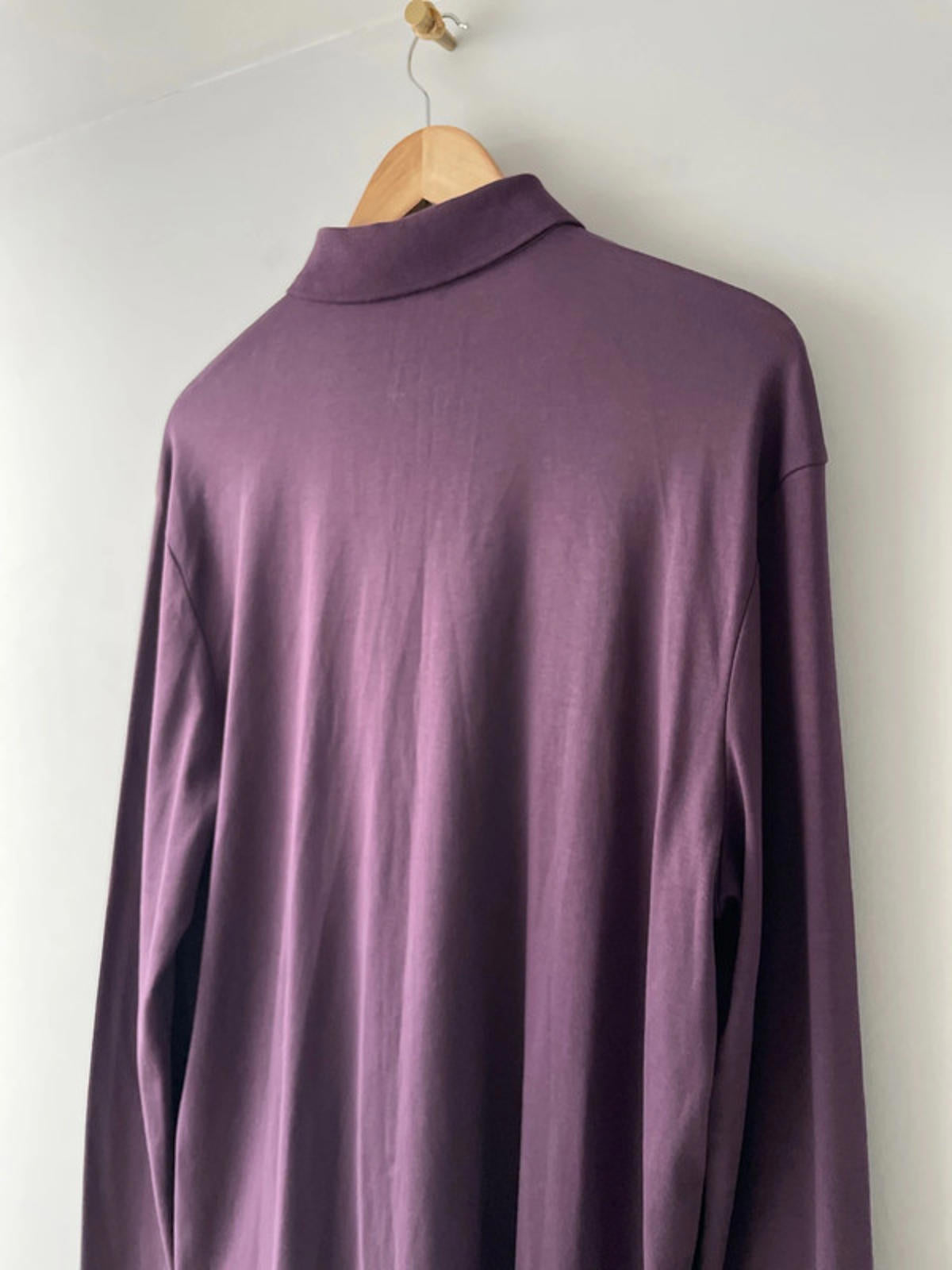 Men’s Hugo Boss Premium Pima Cotton Long Sleeve Polo Top in Purple - XLarge - 2404