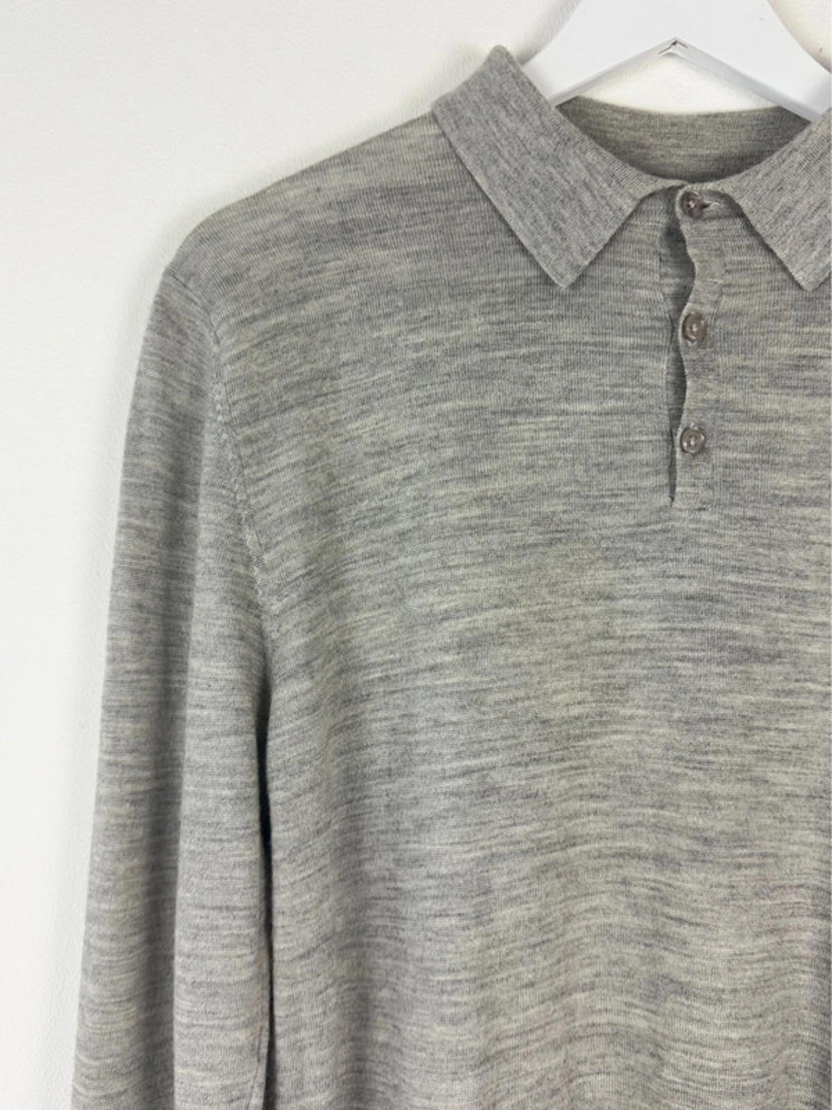 Men’s Reiss Premium 100% Wool Long Sleeve Polo Shirt Top - Large -1444